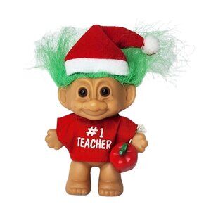 Russ Troll Doll #1 Teacher  With Apple And  Santa Hat